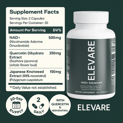 ELEVARE NAD+ Advanced - NAD Supplement with Resveratrol